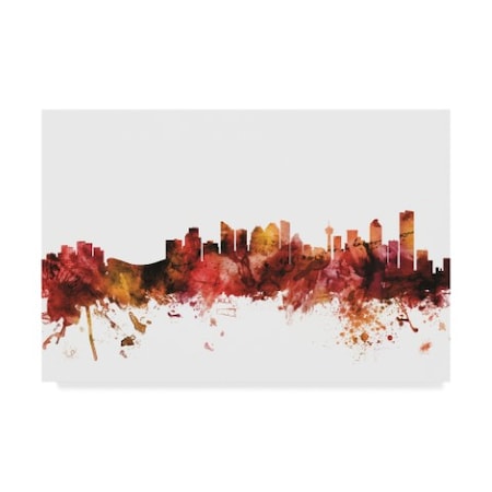 Michael Tompsett 'Calgary Canada Skyline Red' Canvas Art,22x32